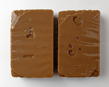 brown food in form of a soap bar